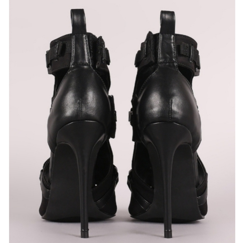 Last Size 6.5 🖤Zipper Trim Lace-Up Stiletto Heel - Picture 7 of 8